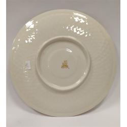 THREE BELLEEK PORCELAIN PIECES, TWO VASES AND PLATE