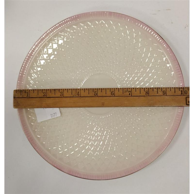 THREE BELLEEK PORCELAIN PIECES, TWO VASES AND PLATE
