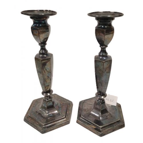 PAIR OF ANTIQUE FORBES S.P. CO SILVER PLATED CANDLESTICKS