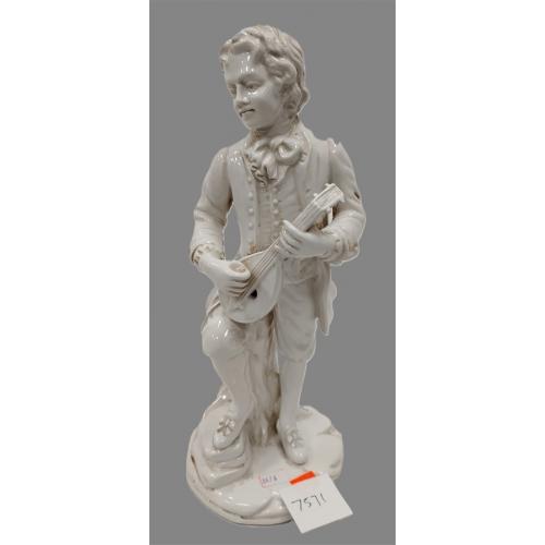 ITALIAN CERAMIC SCULPTURE OF A MANDOLIN PLAYER