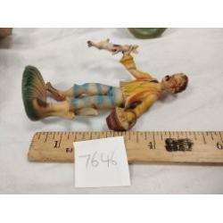TWO VINTAGE ITALIAN PLASTIC COMPOSITION FIGURES, ONE JAPANESE