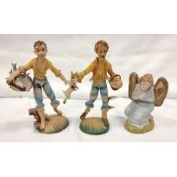 TWO VINTAGE ITALIAN PLASTIC COMPOSITION FIGURES, ONE JAPANESE