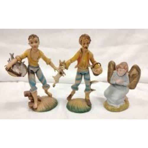 TWO VINTAGE ITALIAN PLASTIC COMPOSITION FIGURES, ONE JAPANESE