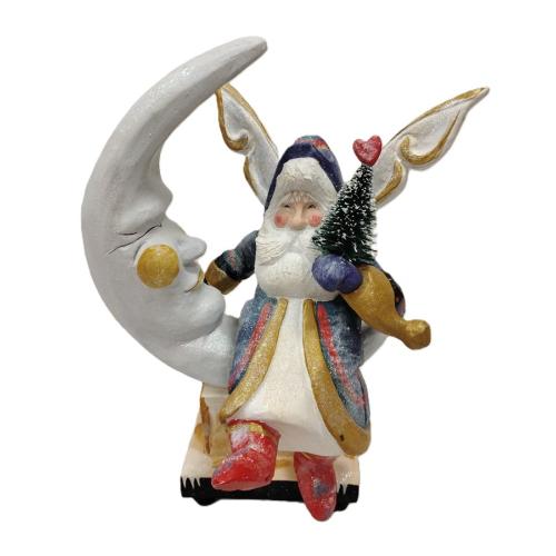 LARGE HOUSE OF HATTAN SANTA ANGEL PERCHED ON MOON