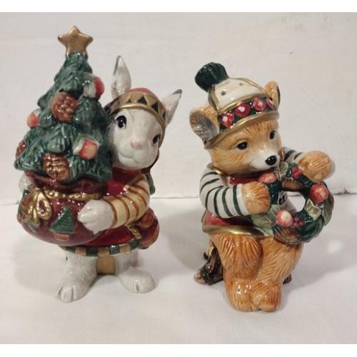 FITZ & FLOYD SALT AND PEPPER SHAKERS