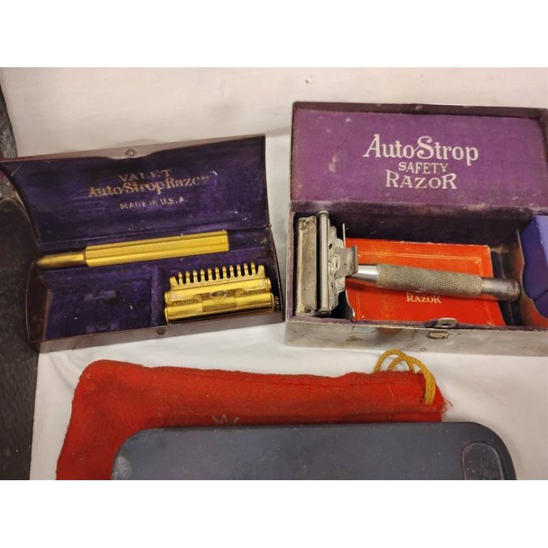Old Razor Set THREE VINTAGE MEN'S RAZOR SETS WITH BOXES AND ONE SHARPENING STONE