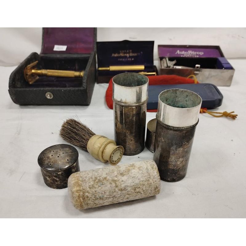 Old Razor Set THREE VINTAGE MEN'S RAZOR SETS WITH BOXES AND ONE SHARPENING STONE