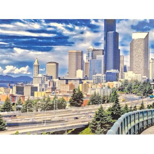 SMALL PRINT OF DOWNTOWN SEATTLE FROM BEACON HILL