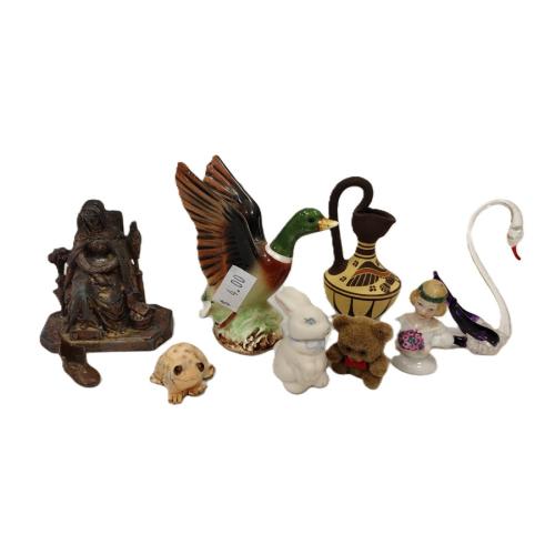 MINIATURE COLLECTION, PORCELAIN, GLASS, SPELTER
