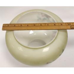 GLASS KEROSENE LAMP SHADE WITH PRINTED FLORAL DESIGN