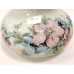 GLASS KEROSENE LAMP SHADE WITH PRINTED FLORAL DESIGN