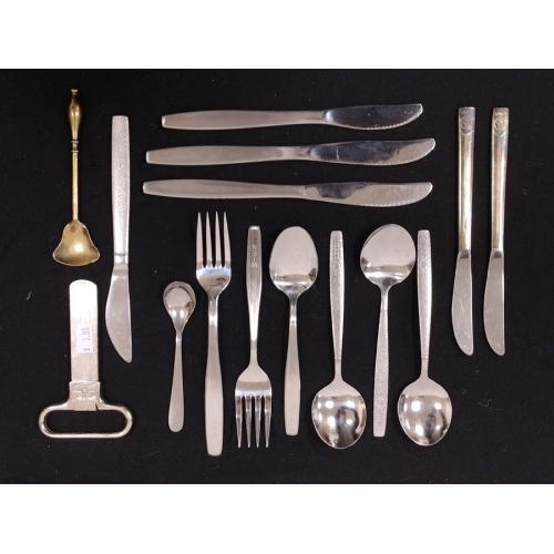 AIRLINE FLATWARE, VINTAGE WINE BOTTLE OPENER, BRASS SUGAR SHOVEL