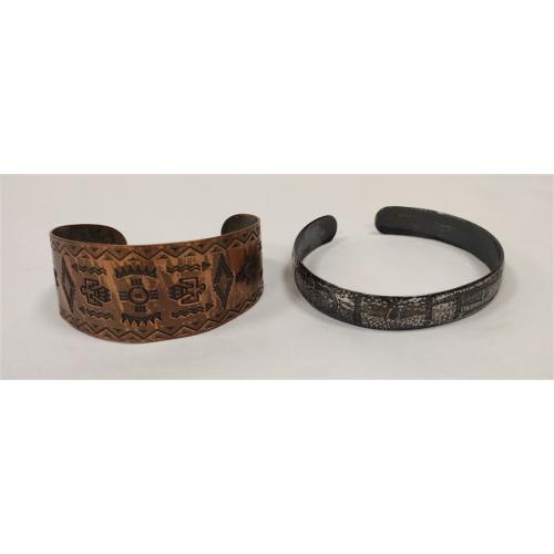 NAVAJO COPPER & HAMMERED METAL BRACELETS