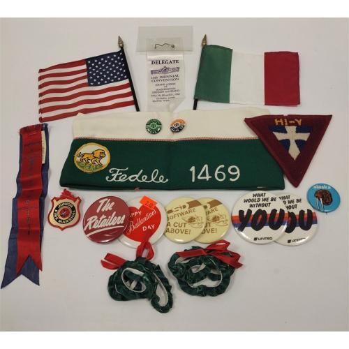 YMCA PATCH, PIN BACK BUTTONS AND MORE