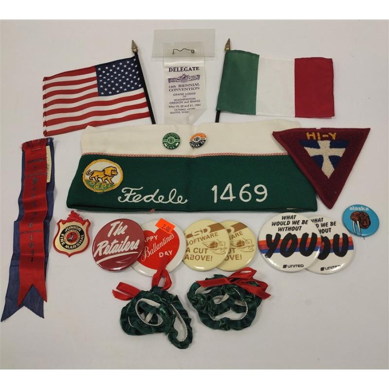 YMCA PATCH, PIN BACK BUTTONS AND MORE