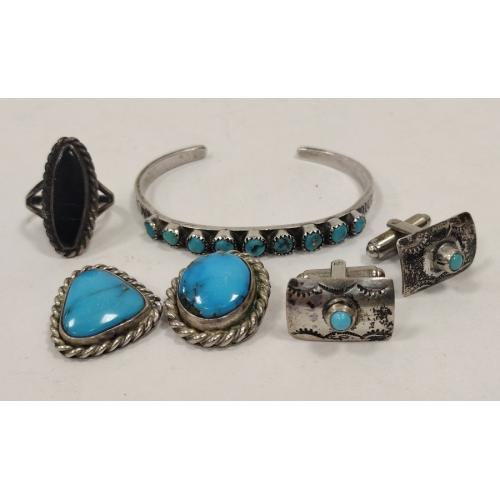 UNMARKED SOUTHWEST STERLING JEWELRY