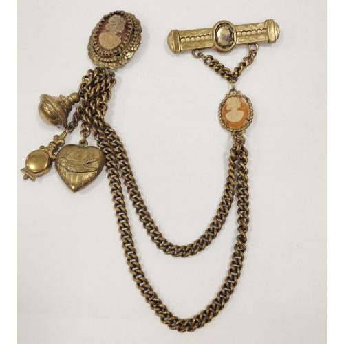 KARU 5TH AVENUE VINTAGE DOUBLE CHATLAINE BROOCH