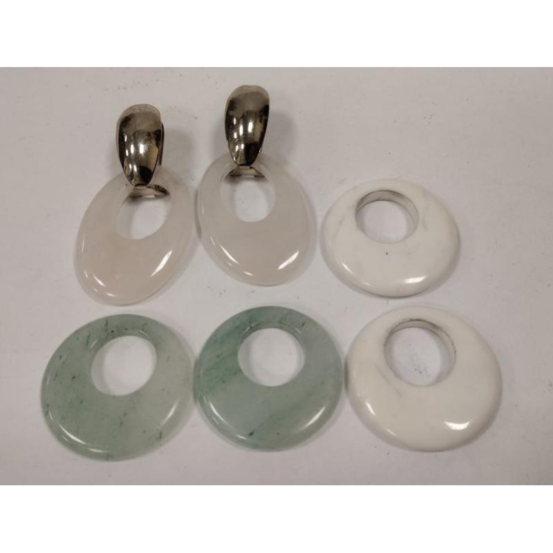 INTERCHANGEABLE STONE EARRINGS