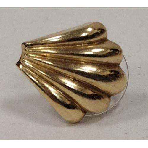 SINGLE 14K HOLLOW GOLD SHELL EARRING