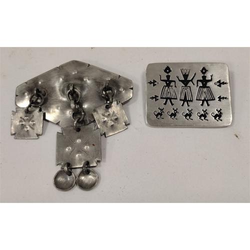 URBAN FETISHES AND ARTISAN SIGNED NORSK TINN DANGLE PIN