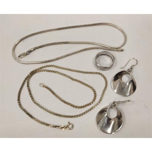 STERLING: Joseph Esposito RING,  3 NECKLACES,  PAIR EARRINGS
