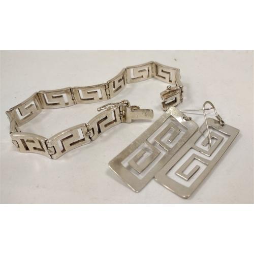 STERLING BRACELET AND EARRINGS