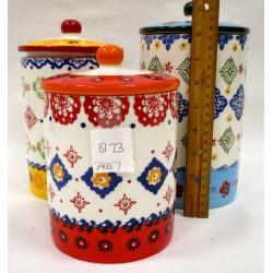 THREE GRADUATED SIGNATURE PORCELAIN CANNISTERS