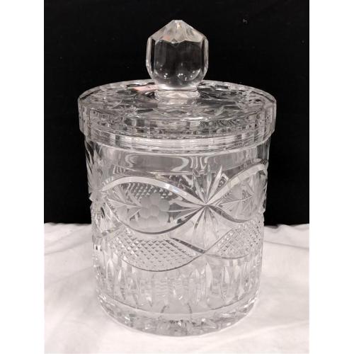 CUT GLASS BISCUIT JAR