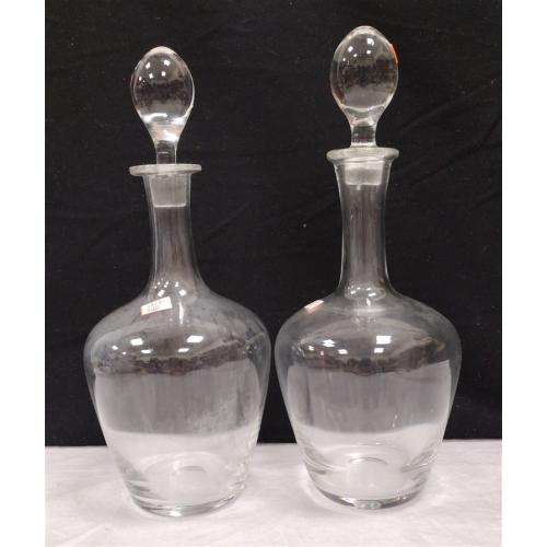 TWO GLASS DECANTERS