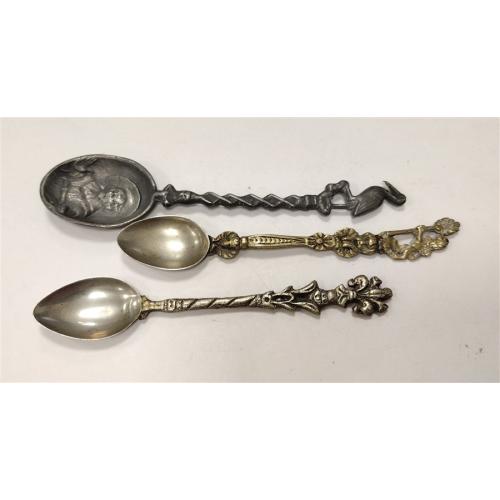 THREE VINTAGE COLLECTOR SPOONS