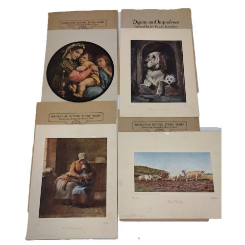 FOUR 1920s PICTURE STUDY PRINTS