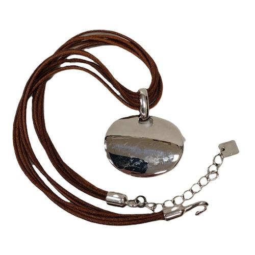 PENDANT ON LEATHER CHAIN MARKED NW