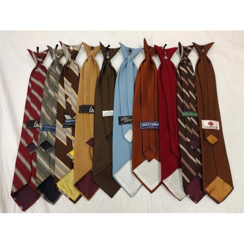 TEN MEN'S CLIP ON TIES - CIRCA 1970'S