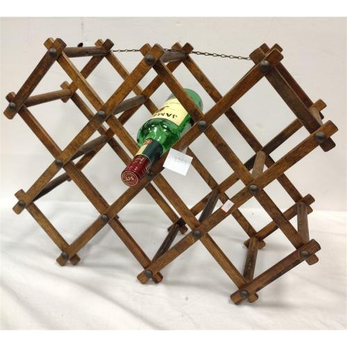 VINTAGE EXPANDING HANGING WOOD WINE RACK