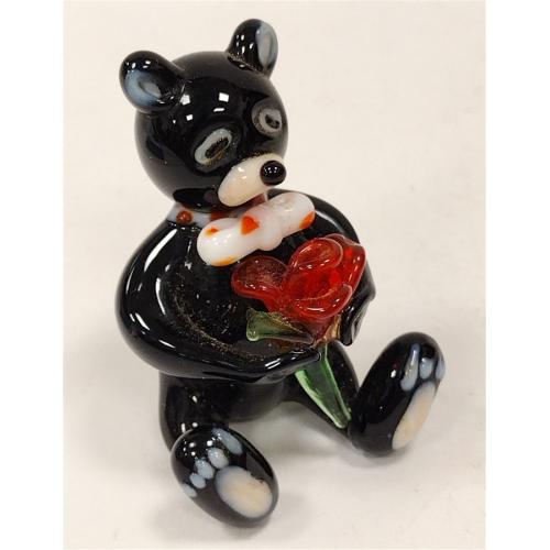GLOBAL VILLAGE GLASS STUDIOS 2.5" TALL BEAR