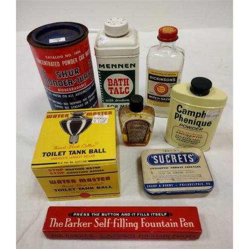 COLLECTION OF OLD TINS AND BOTTLES