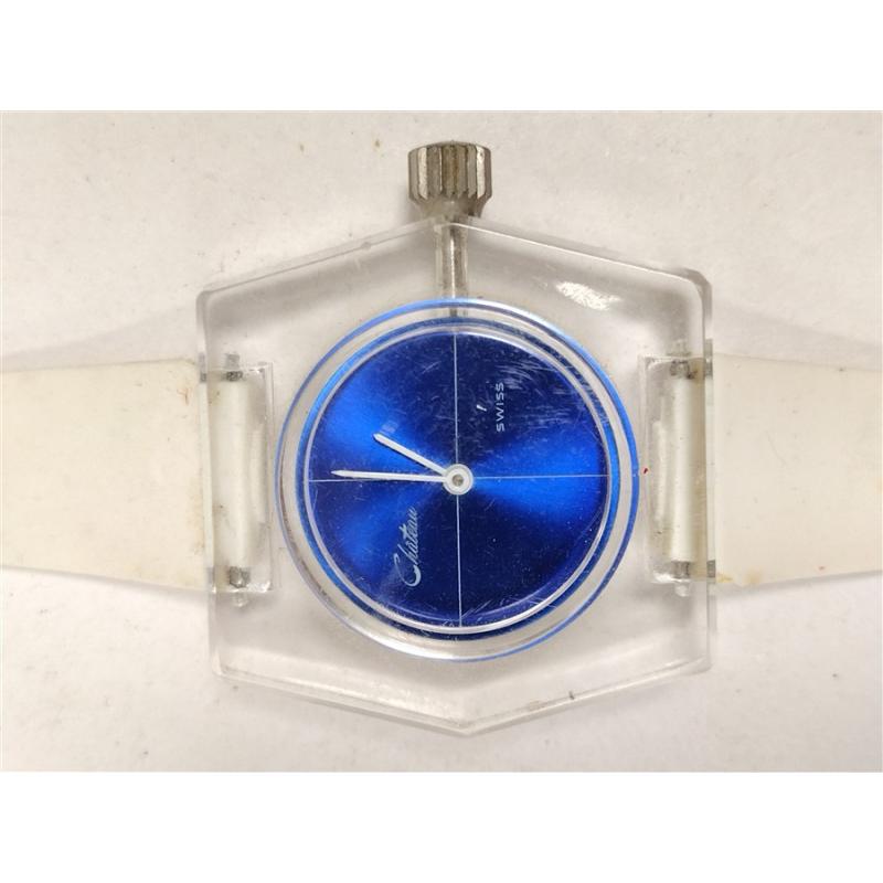 CHATEAU SWISS LUCITE WATCH.  AS IS