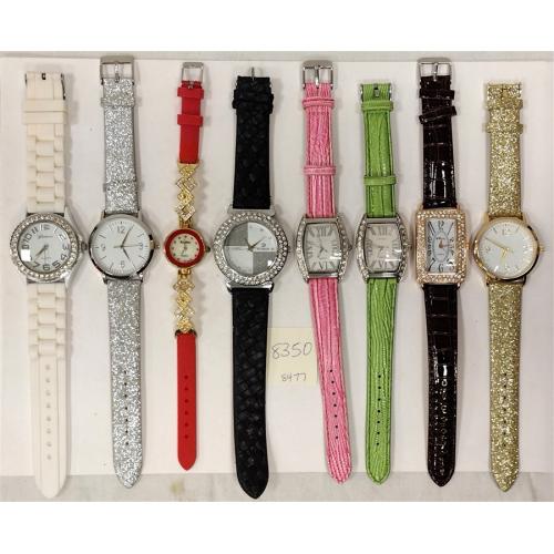 EIGHT COSTUME JEWELRY QUARTZ LADIES WATCHES