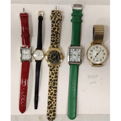 FIVE DECORATIVE WATCHES