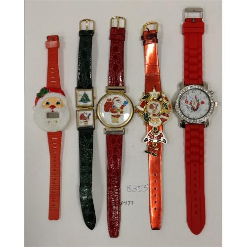 FIVE SANTA THEME HOLIDAY WATCHES