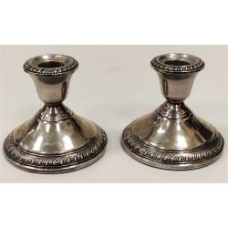 PAIR OF VINTAGE WEIGHTED STERLING CANDLE STICKS