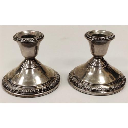 PAIR OF VINTAGE WEIGHTED STERLING CANDLE STICKS