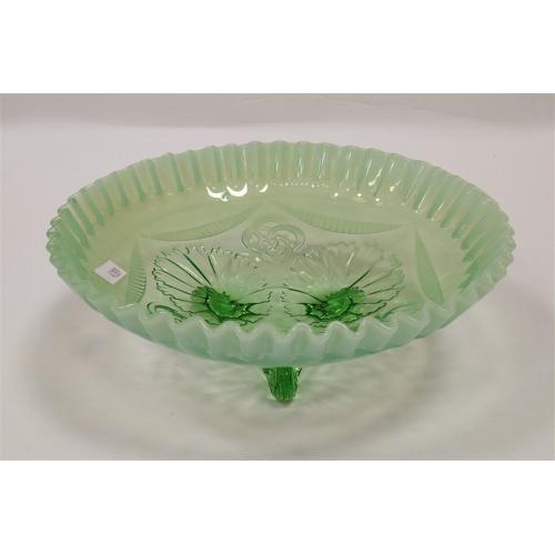 JEFFERSON GLASS FOOTED GREEN BOWL