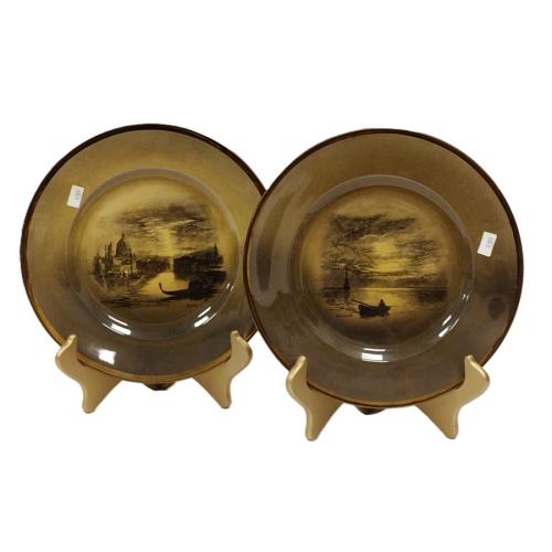 TWO RIDGWAYS VINTAGE ROYAL VISTAS WARE PLATES