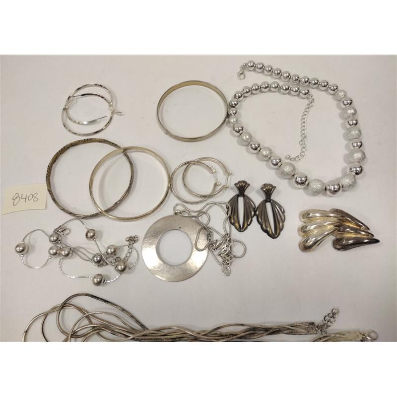 SILVER TONE COSTUME JEWELRY