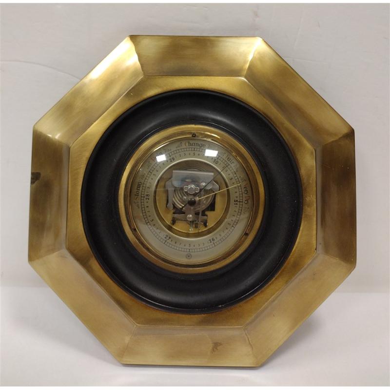 WESTWOOD GERMANY BAROMETER IN OCTAGONAL BRASS FRAME