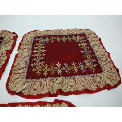 SET OF THREE EMBROIDERED DOILIES