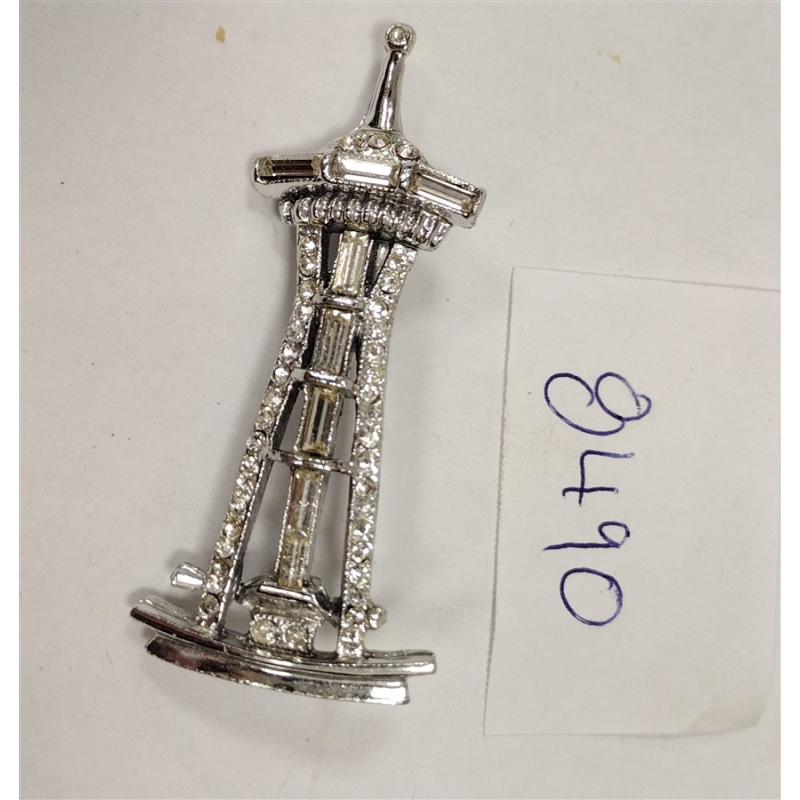 CHEAPLY MADE SEATTLE SPACE NEEDLE PIN, ca 1962 WORLD'S FAIR