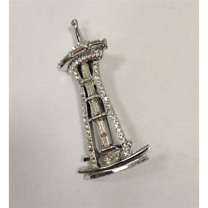 CHEAPLY MADE SEATTLE SPACE NEEDLE PIN, ca 1962 WORLD'S FAIR