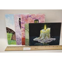 FIVE CONSTANCE WILLIAMS ACRYLIC STILL LIFE PAINTINGS